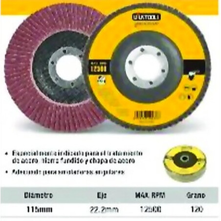 Disco 4.1/2 Pulgadas Flap Uyustools Curvo GR.120 Ferreteria