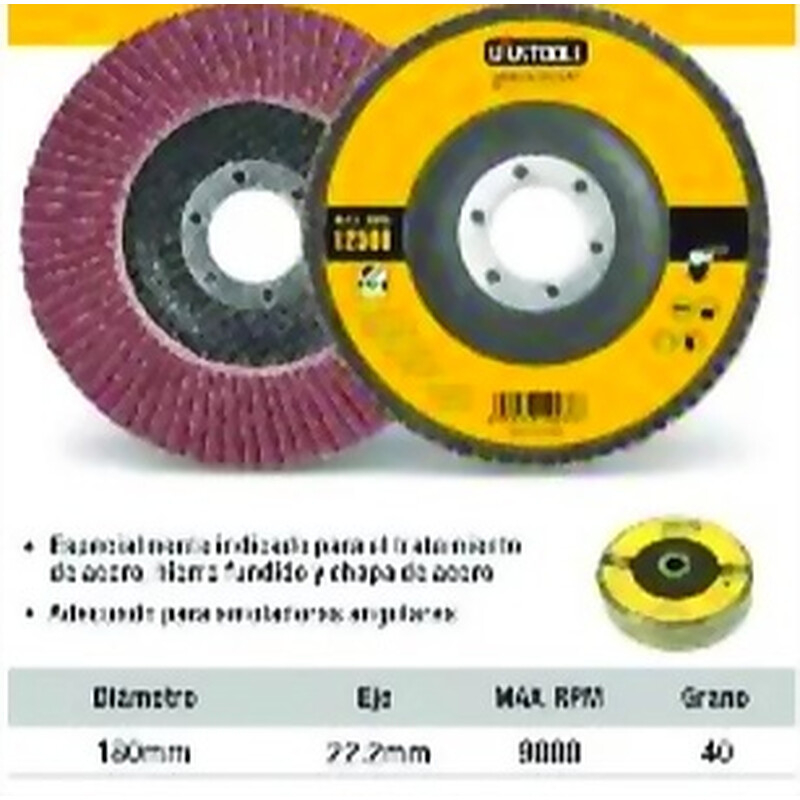 Disco 7 Pulgadas Flap Uyustools Curvo GR.40 Ferreteria