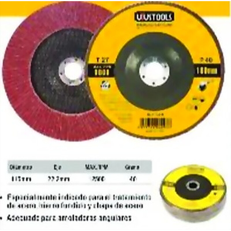 Disco 4.5 Pulgadas Flap UYUSTOOLS Plano Grano 40 Ferreteria
