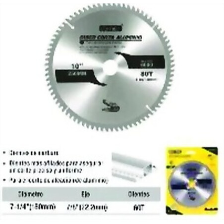 DISCO CIRCULAR P ALUMINIO 60T 7 1/4 PULGADAS UYUSTOOLS