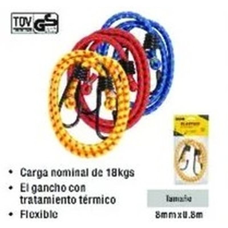 CORDON ELASTICO UYUSTOOLS 8 MILIMETROS X 0.8 METROS Ferreteria