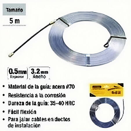 CINTA PASACABLE DE ACERO 5 METROS UYUSTOOLS