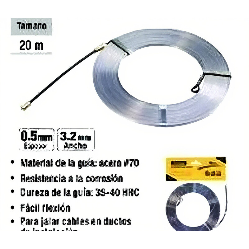CINTA PASACABLE D/ACERO 20 METROS UYUSTOOLS