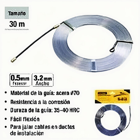 CINTA PASACABLE DE ACERO 30 METROS UYUSTOOLS