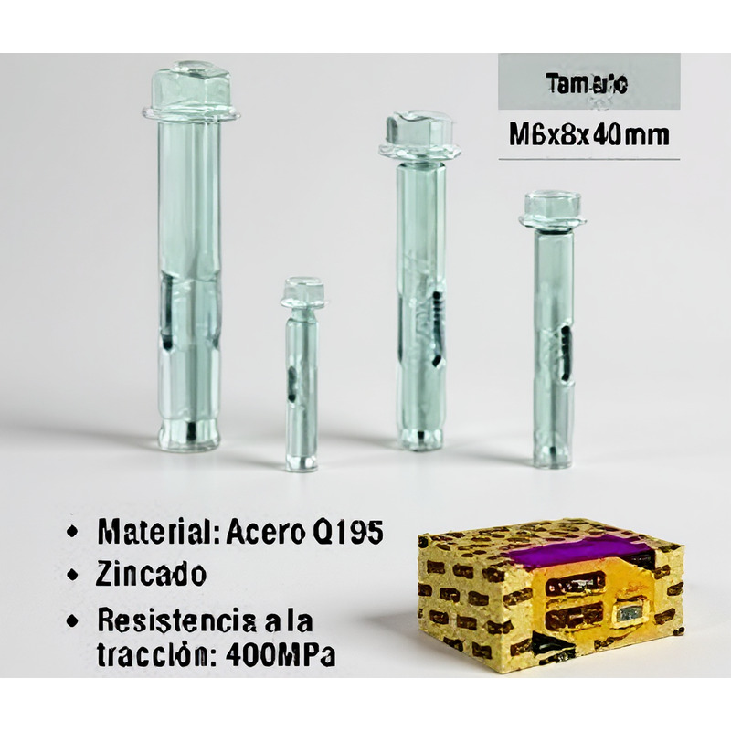 PERNO EXPANSIVO TUBULAR M6X8X40MM UYUSTOOLS Ferreteria