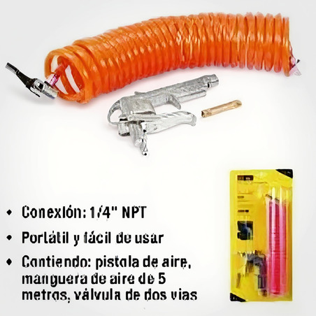 PISTOLA DE AIRE CON MANGUERA DE 5 MTS UYUSTOOLS Ferreteria