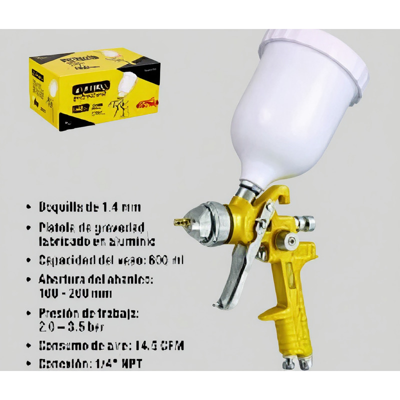 PISTOLA D/GRAVEDAD DE PLASTICO UYUSTOOLS 600 MILILITROS Ferreteria