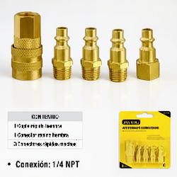 ACOPLE EN KIT BRONCE 5PZAS COMPRESOR UYUSTOOLS | TuMayorFerretero