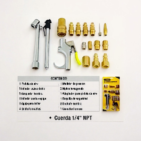KIT DE ACCESORIOS PARA COMPRESOR 17 PIEZAS UYUSTOOLS Ferreteria
