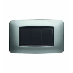 INTERRUPTOR LUMISTAR TRIPLE MODERNA EMPOTRAR PLATA 127-250V