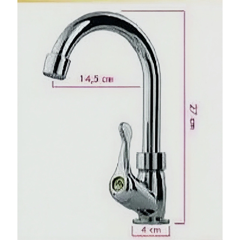 Llave Para Lavamanos 1/2 Pulgada ABS Cuello De Cisne Manilla Delta 1/4 Vuelta