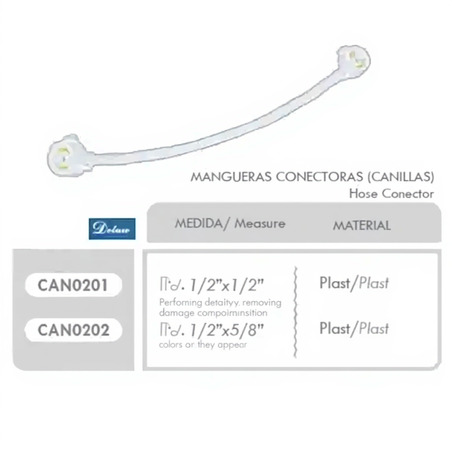 CANILLA PLASTICA PARA LAVAMANOS 1/2 X 1/2 DE 40 CM