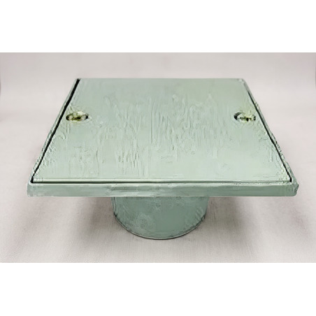 REJILLA CUADRADA CIEGA CUELLO LARGO DE 1 1/4 PULGADAS ALUMINIO MA