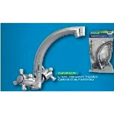 GRIFERIA PLASTICA CUELLO DE CISNE M CRUZ 2 LLAVES WEQUP Ferreteria