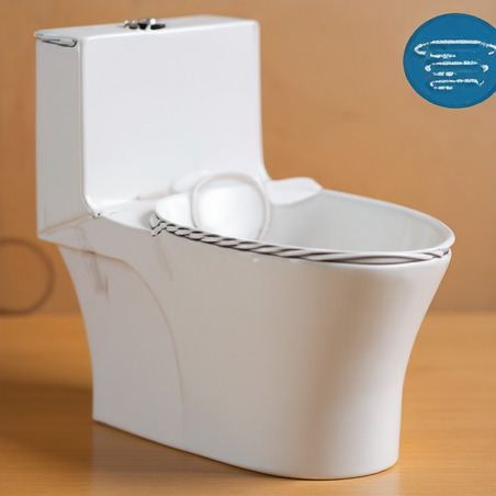 WATER CLOCK POCETA BLANCO DE UNA PIEZA SIFÓNICO S-TRAP 300MM TAPA ASIENTO DE