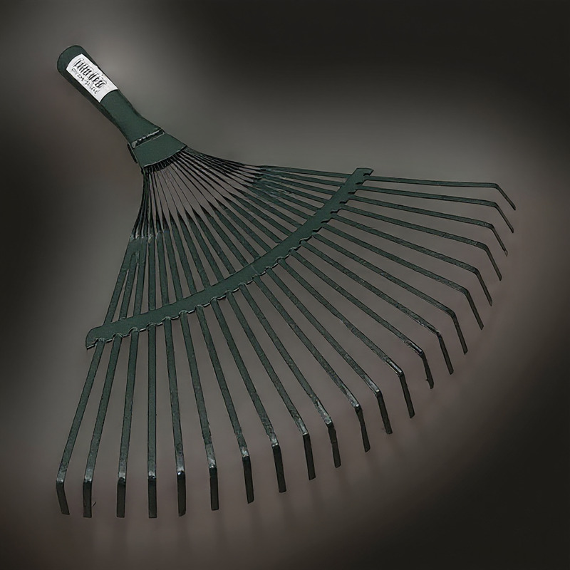 ESCOBA PARA GRAMA 22 DIENTES VERDE SIN CABO WEQUP