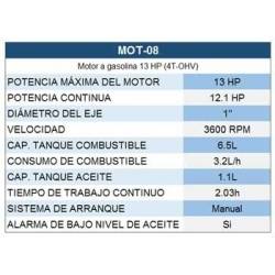 Motor a Gasolina de 13 HP Marca Fermetal Ferreteria