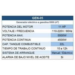 Generador Eléctrico A Gasolina de 5500W Marca Fermetal Ferreteria