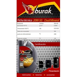 Aceite Para Motor A Gasolina / Diesel 20W50 Mineral Dual Burak Ferreteria