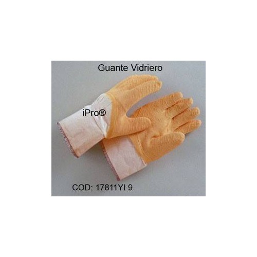 Par de guantes Vidriero anticorte corrugado puñete elástico dorso ventil color