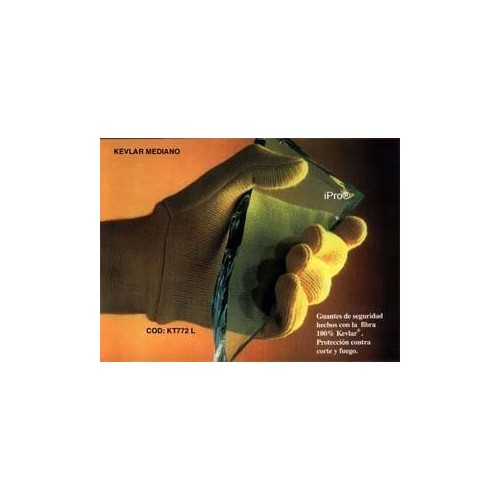 Guante anticorte mediano Kevlar (Dupont) reversible color amarillo, puño