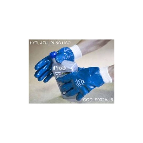 Guante Hyti azul palma lisa puño elastico 55/1000 talla 9-9 5