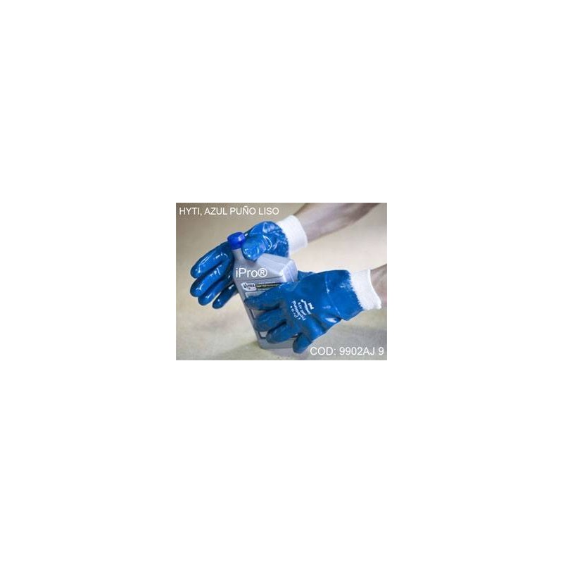 Guante Hyti azul palma lisa puño elastico 55/1000 talla 9-9 5 Ferreteria