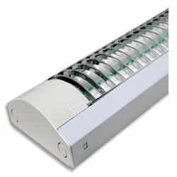 Lámpara electrónica reflectiva con rejilla y tubo 2x20W 110-130V blanca