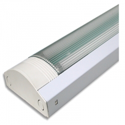 Lámpara electrónica reflectiva extra-plana con pantalla y tubo 2x40W 110-130V blanca