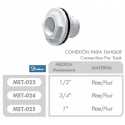 CONEXION PARA TANQUE PLASTICO 1/2 PULGADA BLANCA Ferreteria